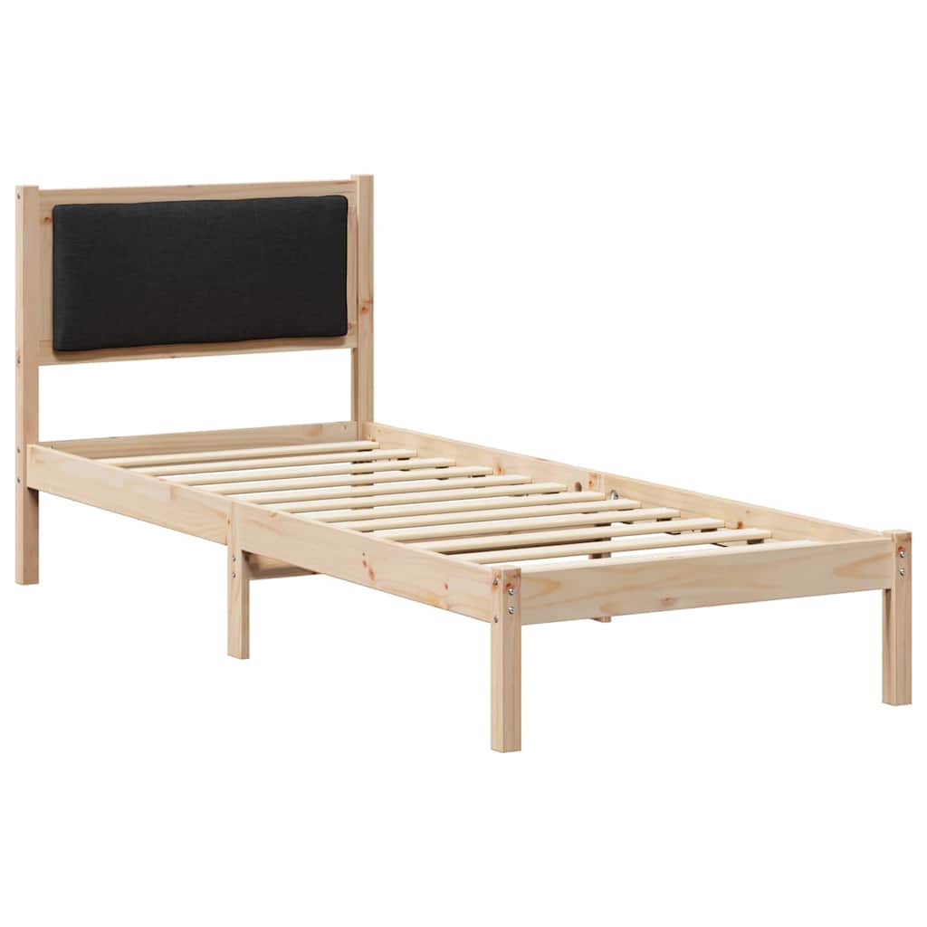Krevetna konstrukcija Crna 80 x 200 cm Čvrsto borovo drvo