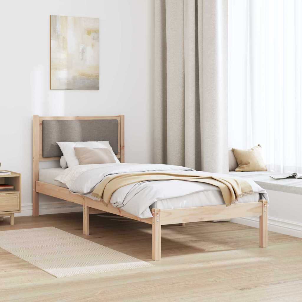 Krevetna konstrukcija Sivo-smeđa 80 x 200 cm Čvrsto borovo drvo