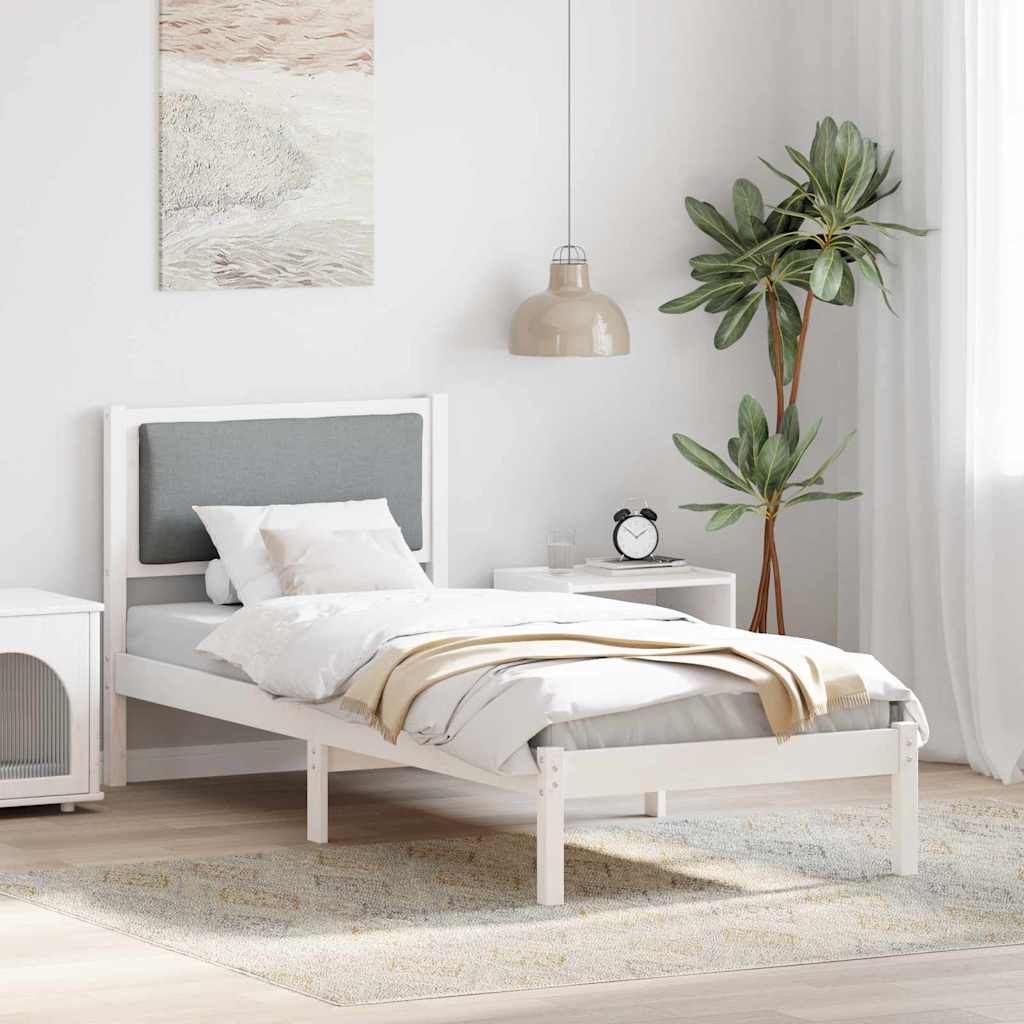 Krevetna konstrukcija s uzglavljem Svijetlo siva 80 x 200 cm