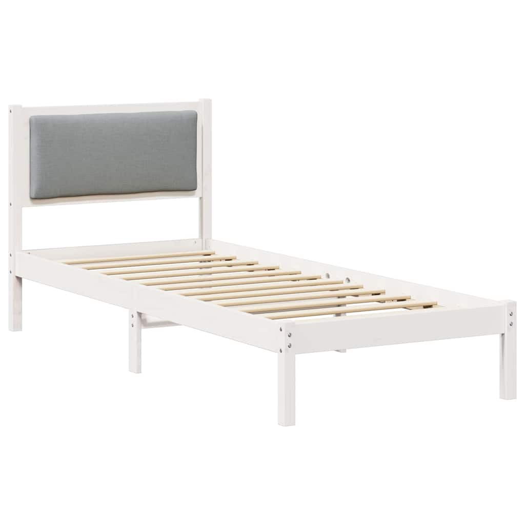 Krevetna konstrukcija s uzglavljem Svijetlo siva 80 x 200 cm