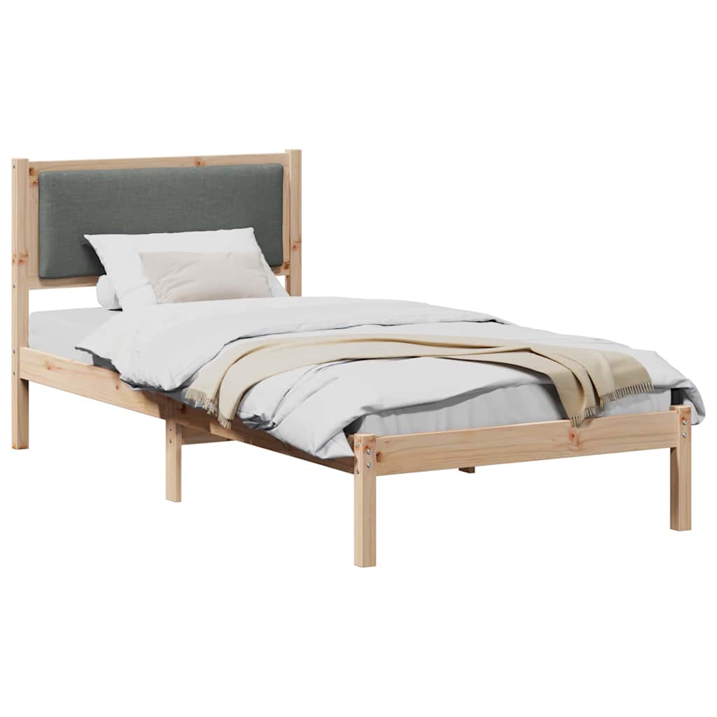 Krevetna konstrukcija Tamno siva 90 x 190 cm Čvrsto borovo drvo