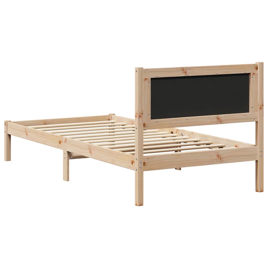 Krevetna konstrukcija Crna 90 x 190 cm Čvrsto borovo drvo