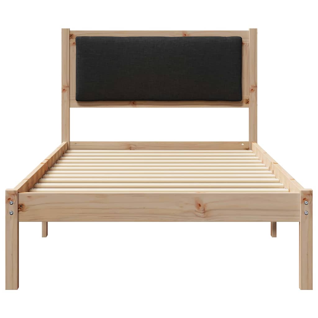 Krevetna konstrukcija Crna 90 x 190 cm Čvrsto borovo drvo