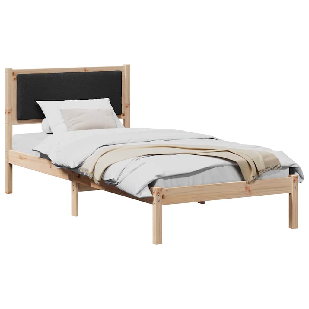Krevetna konstrukcija Crna 90 x 190 cm Čvrsto borovo drvo