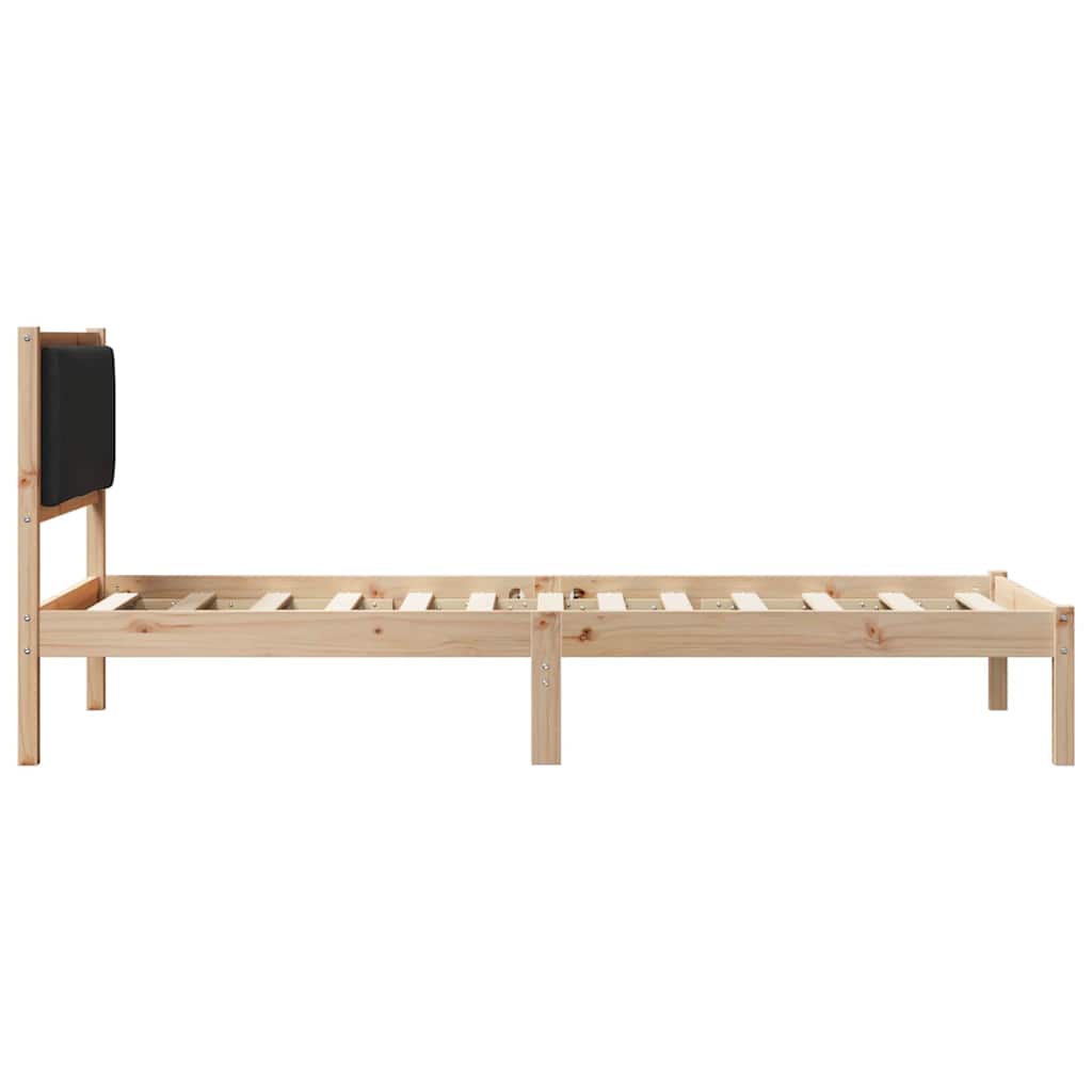 Krevetna konstrukcija Crna 90 x 190 cm Čvrsto borovo drvo
