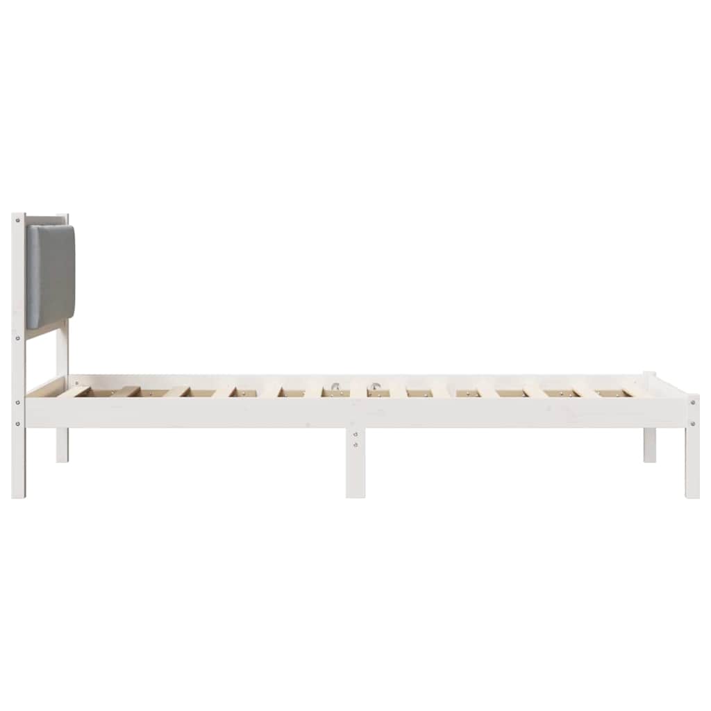 Krevetna konstrukcija s uzglavljem Svijetlo siva 90 x 190 cm