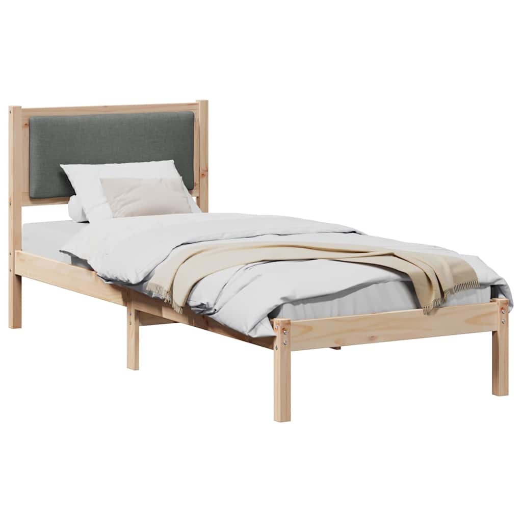 Krevetna konstrukcija Tamno siva 80 x 190 cm Čvrsto borovo drvo