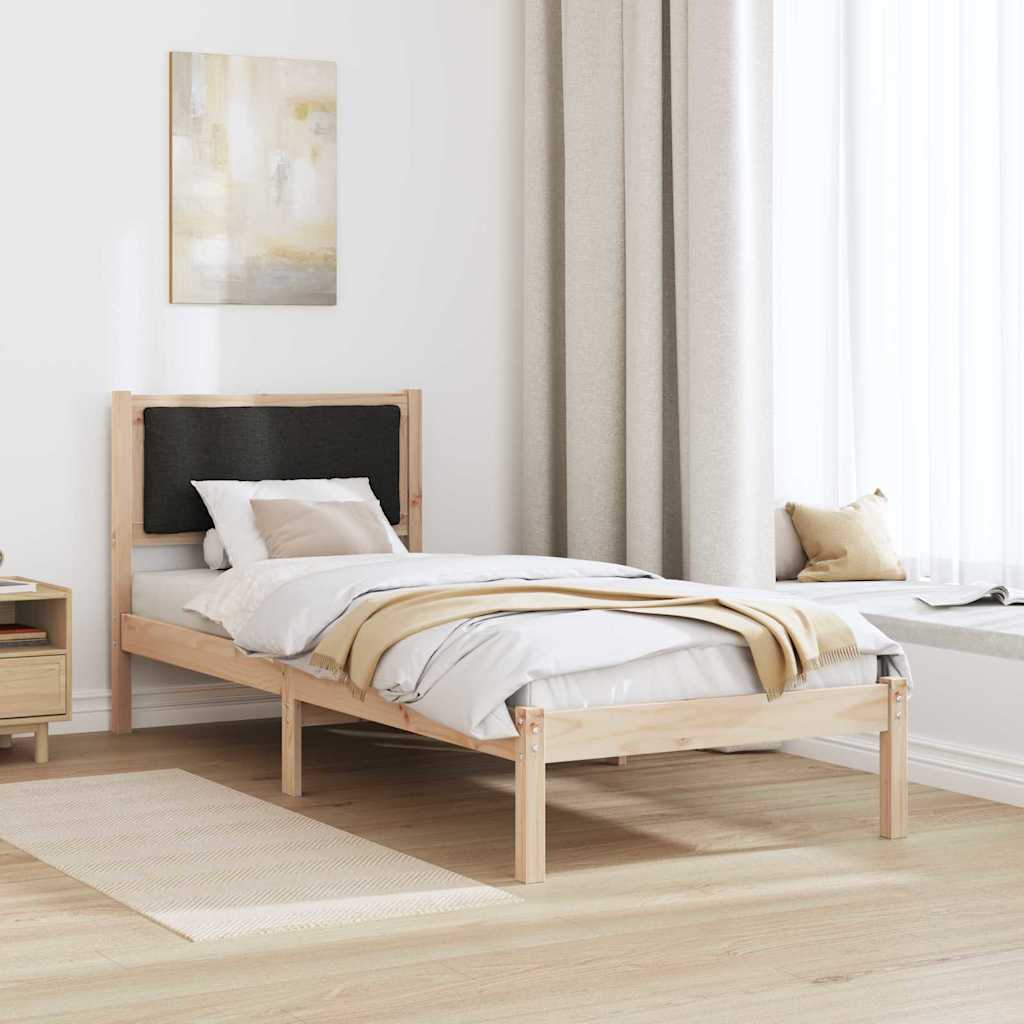 Krevetna konstrukcija Crna 80 x 190 cm Čvrsto borovo drvo