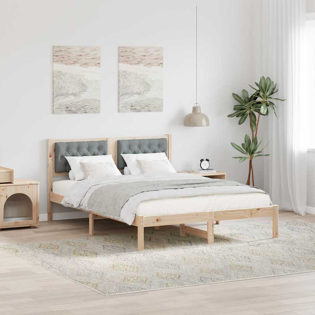 Krevetna konstrukcija s uzglavljem Svijetlo siva 150 x 200 cm