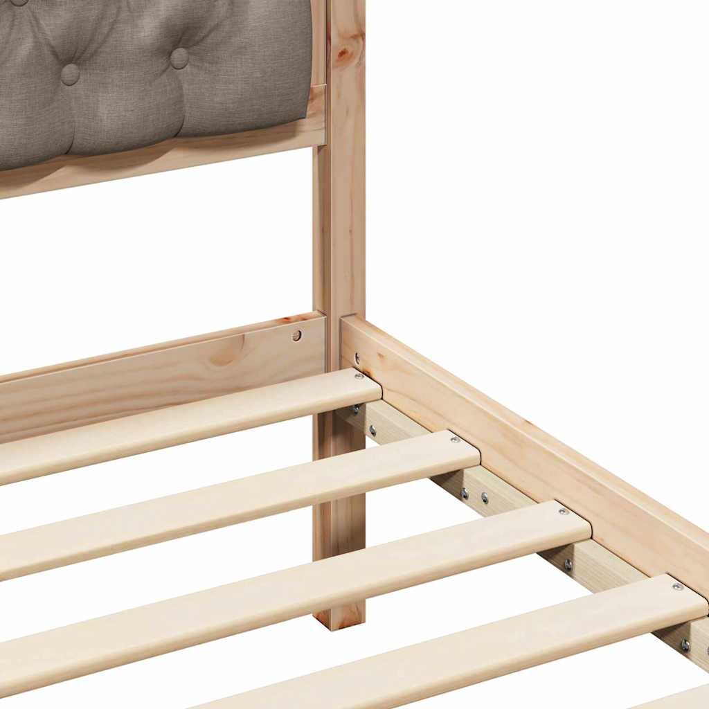 Krevetna konstrukcija s uzglavljem Sivo-smeđa 150 x 200 cm