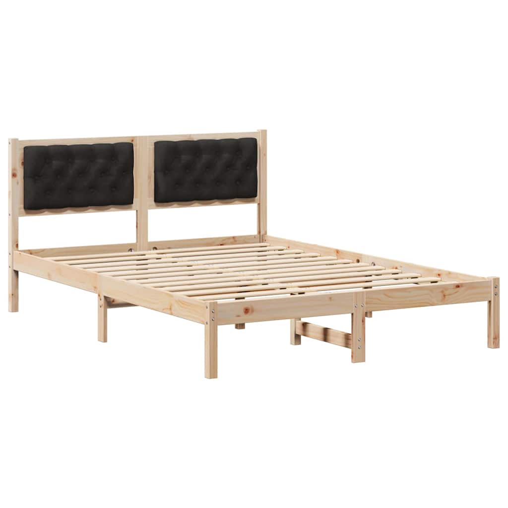 Krevetna konstrukcija Crna 140 x 200 cm Čvrsto borovo drvo