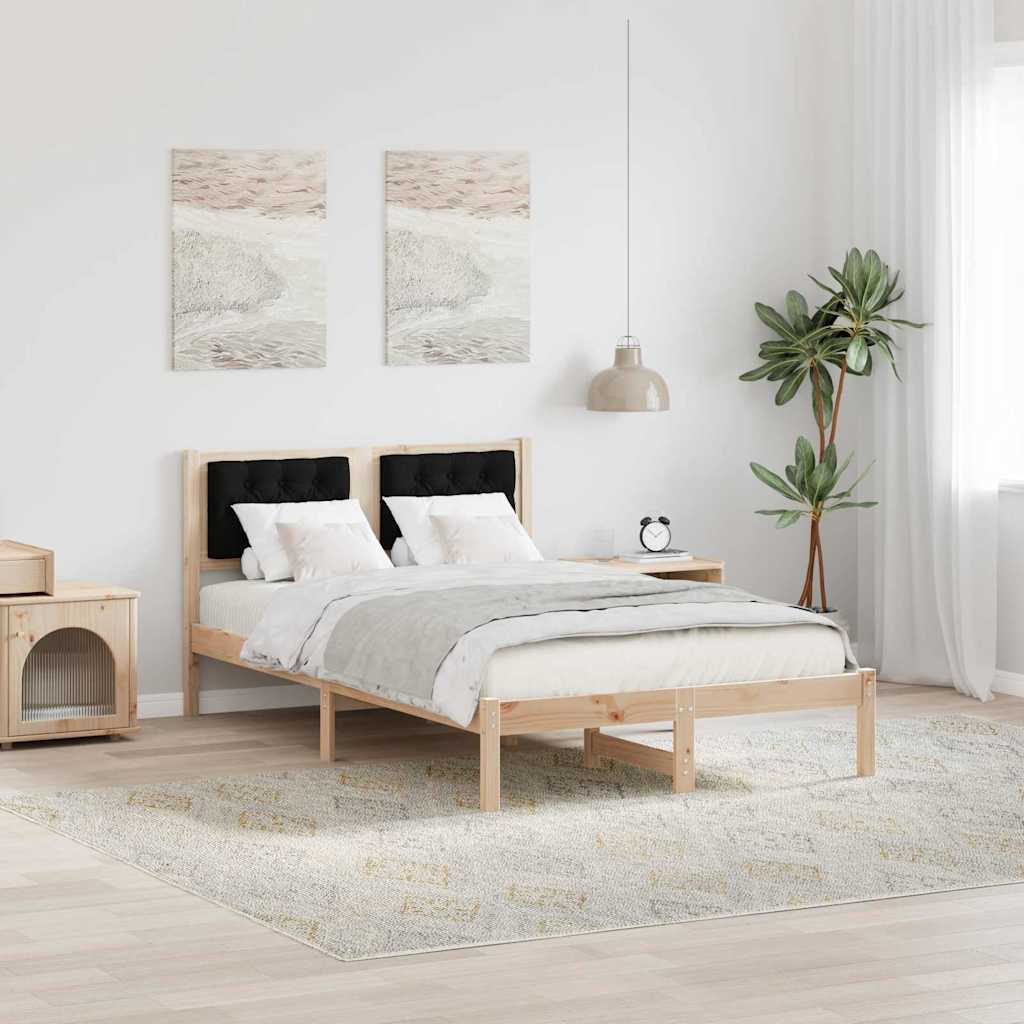 Krevetna konstrukcija Crna 120 x 200 cm Čvrsto borovo drvo