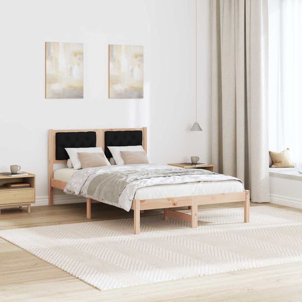 Krevetna konstrukcija Crna 120 x 200 cm Čvrsto borovo drvo