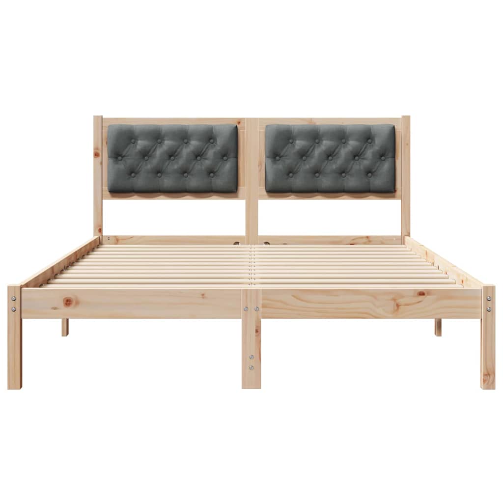 Krevetna konstrukcija s uzglavljem Tamno siva 140 x 190 cm