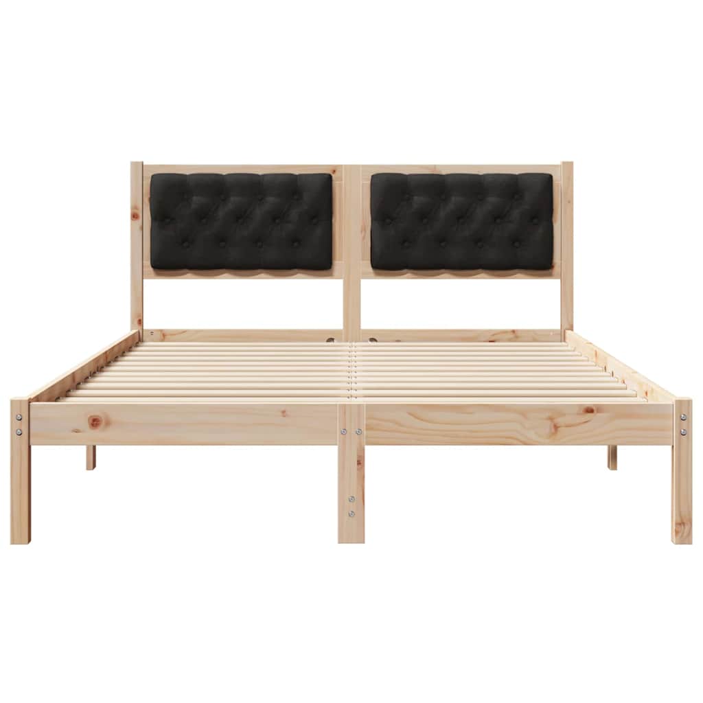 Krevetna konstrukcija Crna 140 x 190 cm Čvrsto borovo drvo