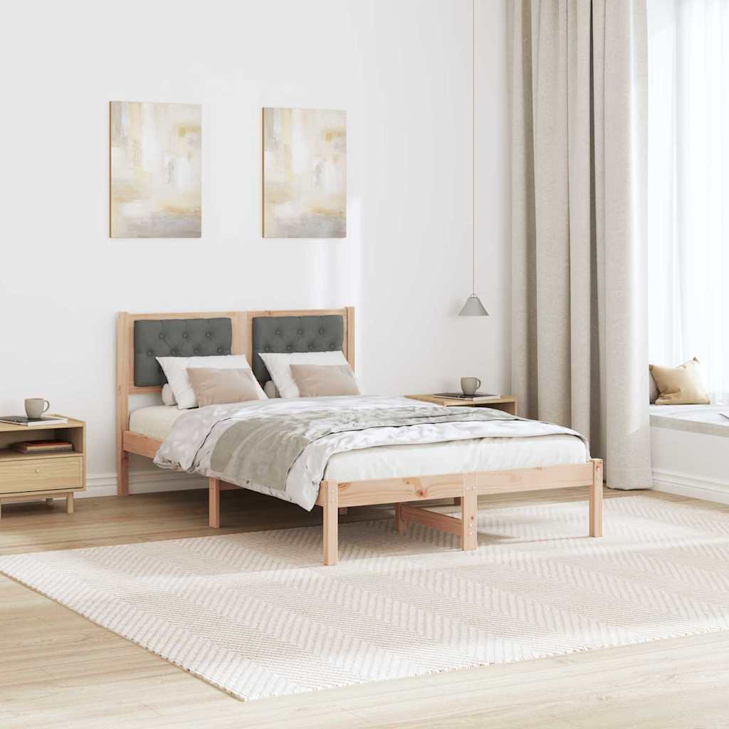 Krevetna konstrukcija s uzglavljem Tamno siva 135 x 190 cm
