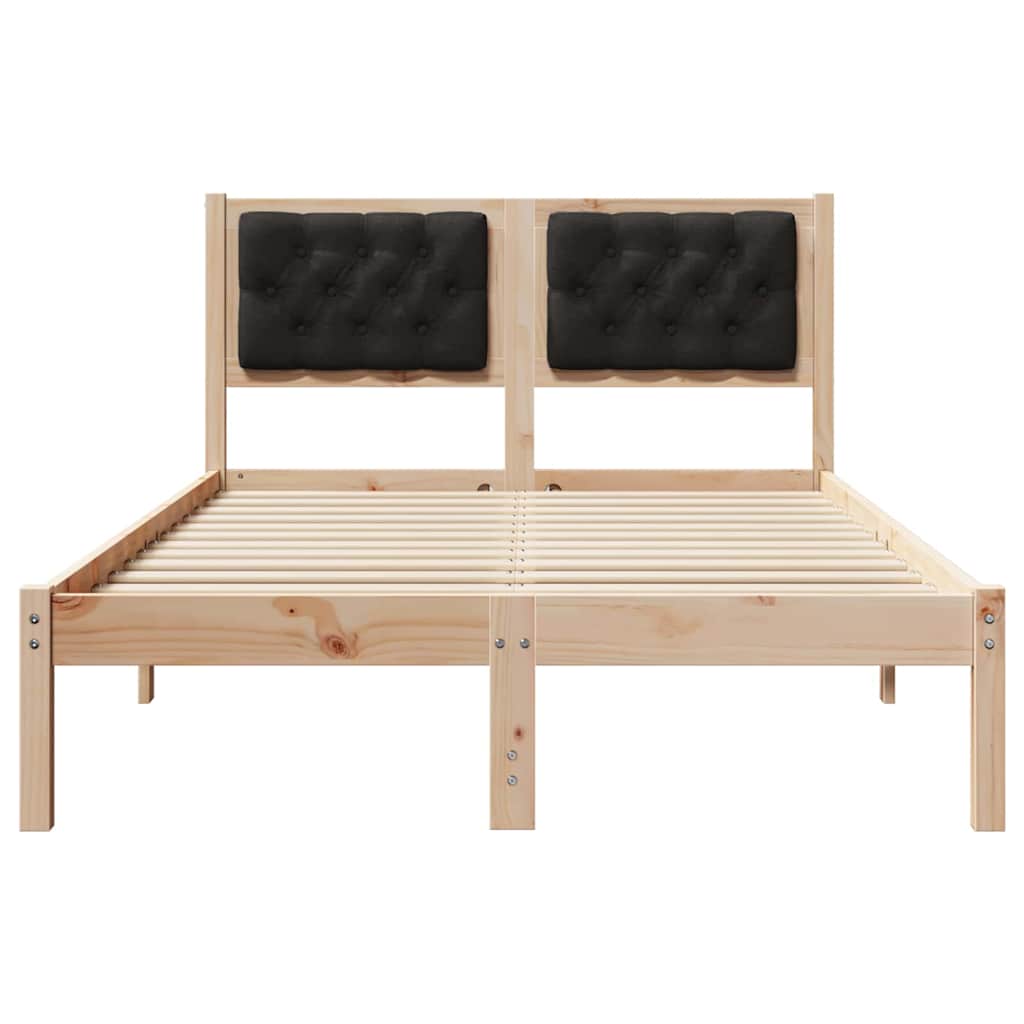 Krevetna konstrukcija Crna 135 x 190 cm Čvrsto borovo drvo