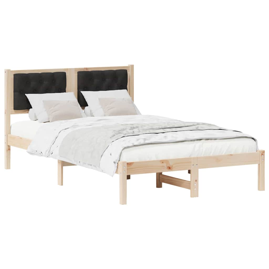 Krevetna konstrukcija Crna 135 x 190 cm Čvrsto borovo drvo