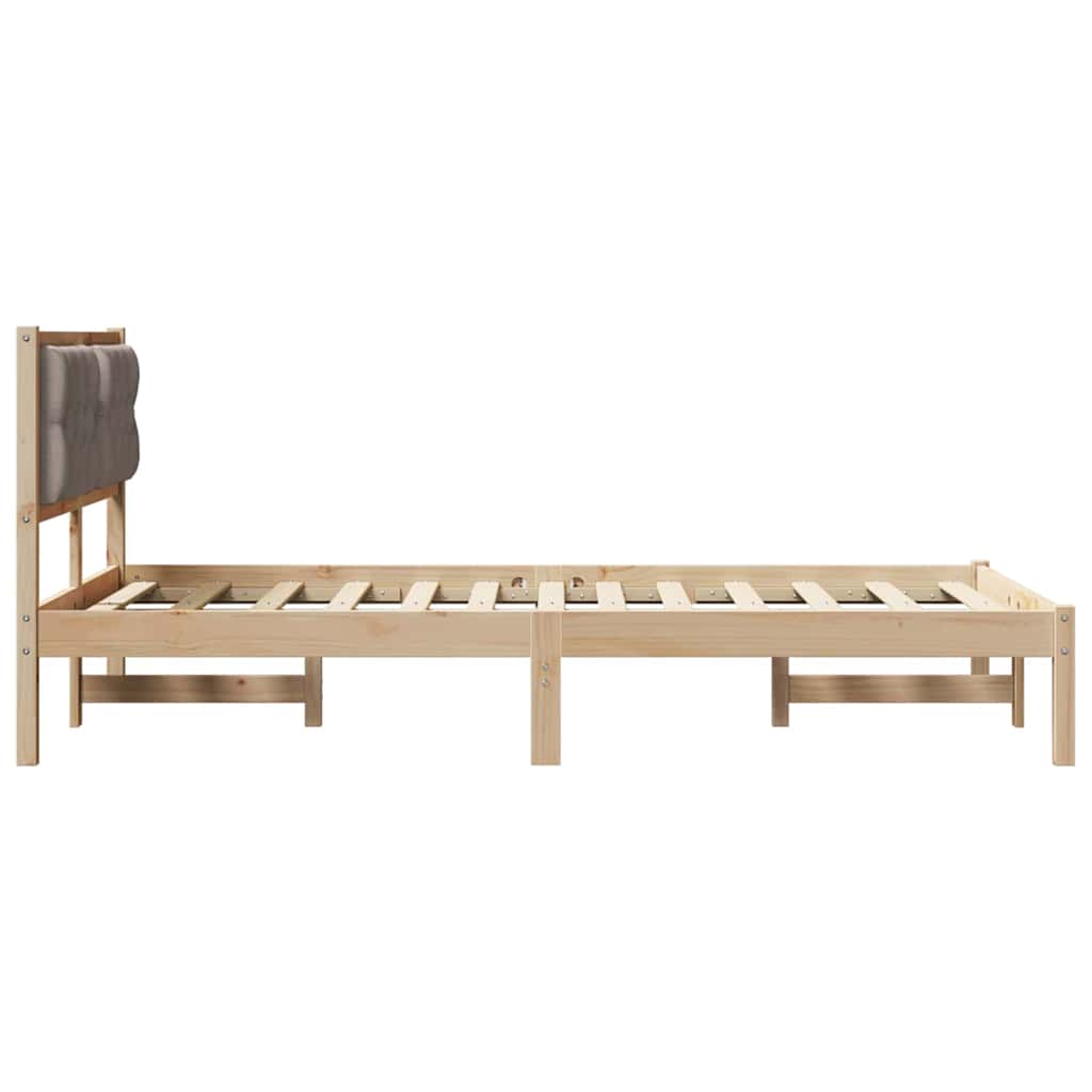 Krevetna konstrukcija s uzglavljem Sivo-smeđa 135 x 190 cm