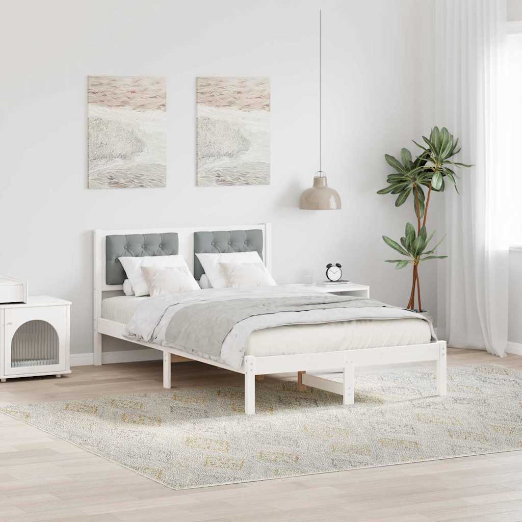 Krevetna konstrukcija s uzglavljem Svijetlo siva 135 x 190 cm