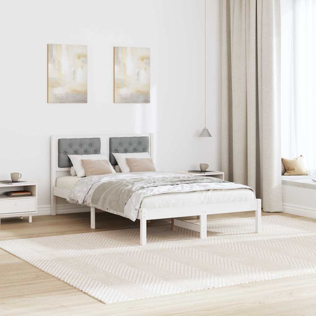 Krevetna konstrukcija s uzglavljem Svijetlo siva 135 x 190 cm