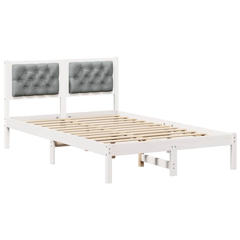 Krevetna konstrukcija s uzglavljem Svijetlo siva 135 x 190 cm