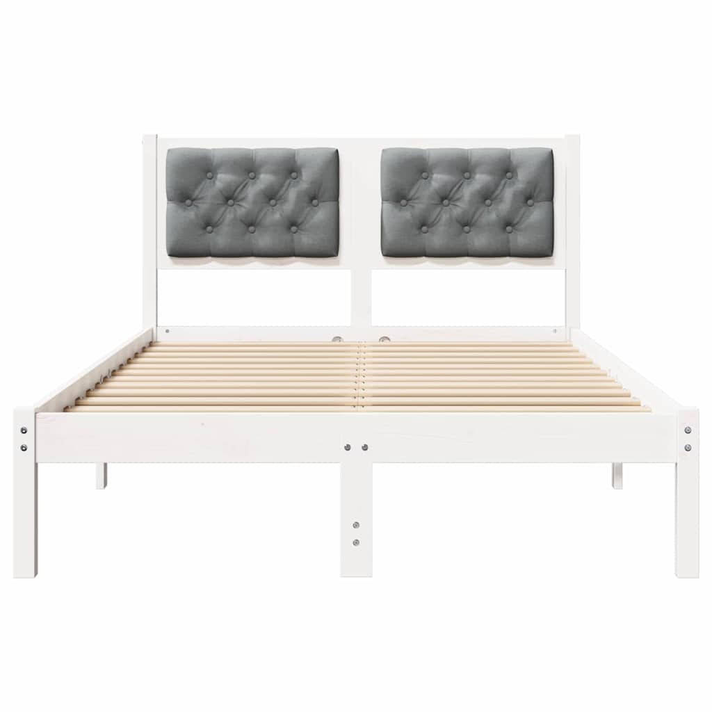 Krevetna konstrukcija s uzglavljem Svijetlo siva 135 x 190 cm