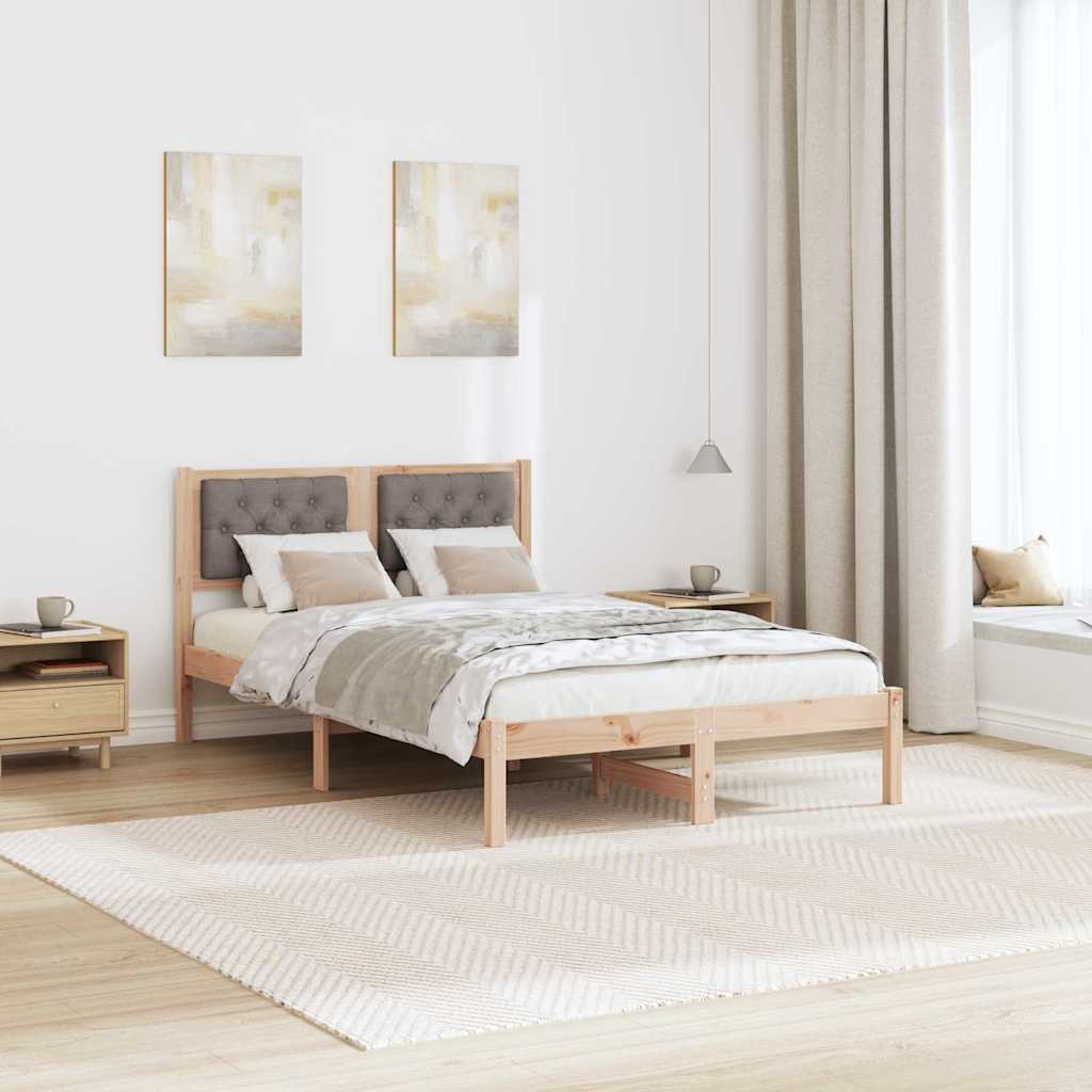 Krevetna konstrukcija s uzglavljem Sivo-smeđa 120 x 190 cm