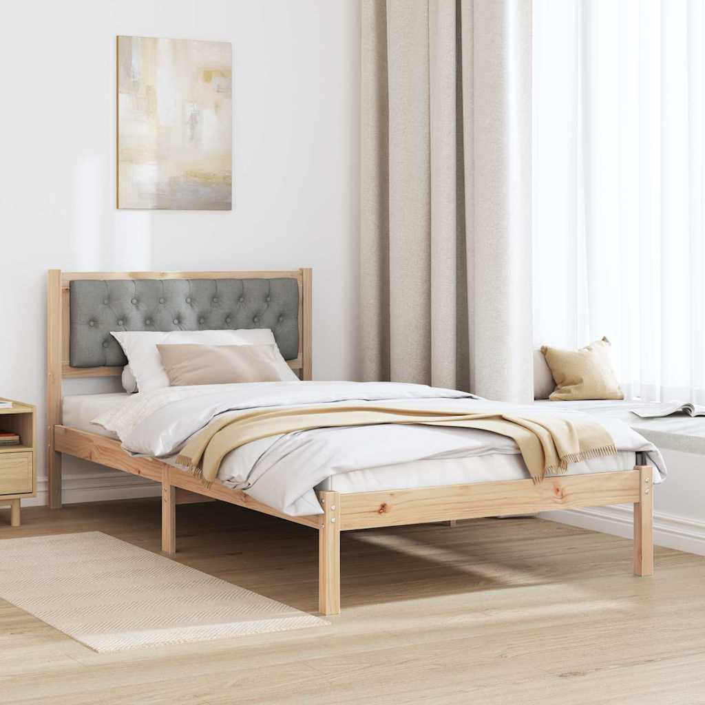 Krevetna konstrukcija s uzglavljem Svijetlo siva 100 x 200 cm