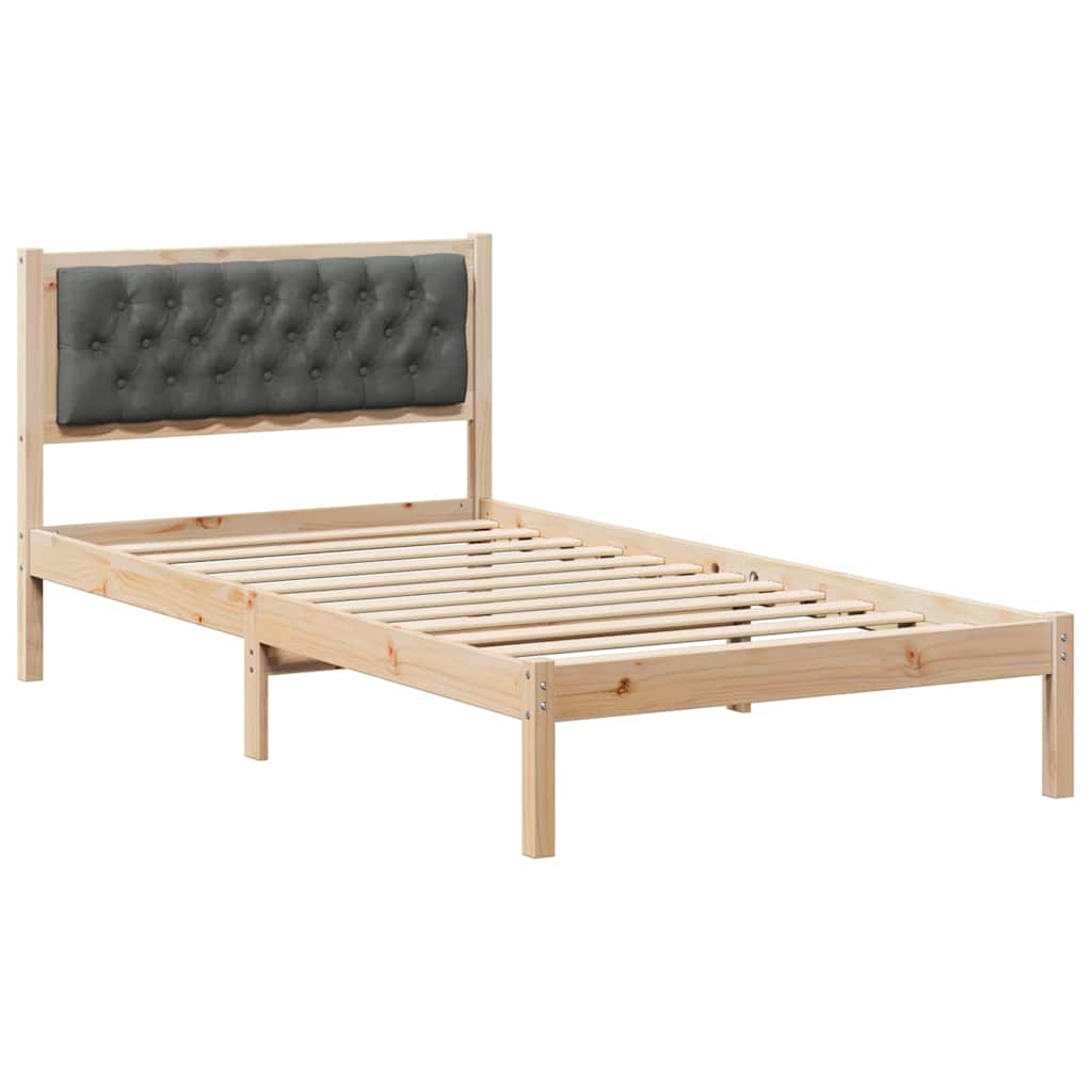 Krevetna konstrukcija s uzglavljem Tamno siva 100 x 200 cm