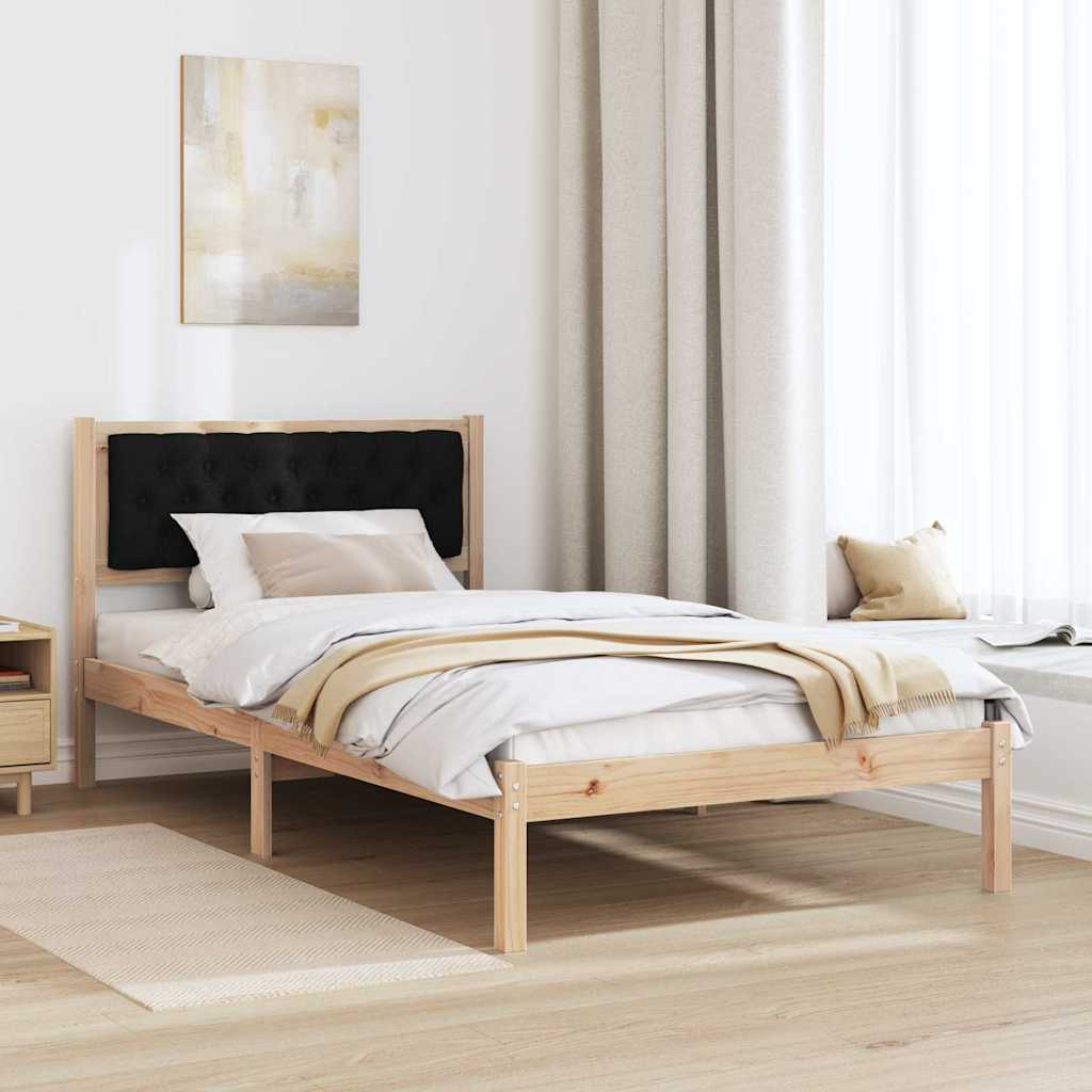 Krevetna konstrukcija Crna 100 x 200 cm Čvrsto borovo drvo