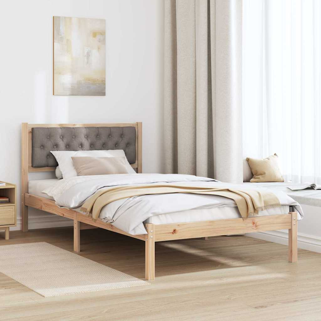 Krevetna konstrukcija s uzglavljem Sivo-smeđa 100 x 200 cm
