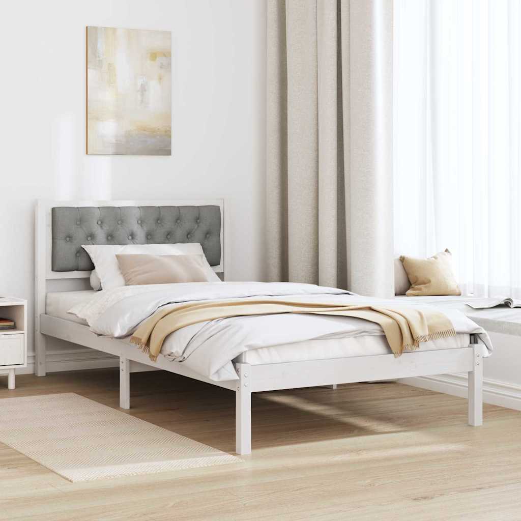 Krevetna konstrukcija s uzglavljem Svijetlo siva 100 x 200 cm