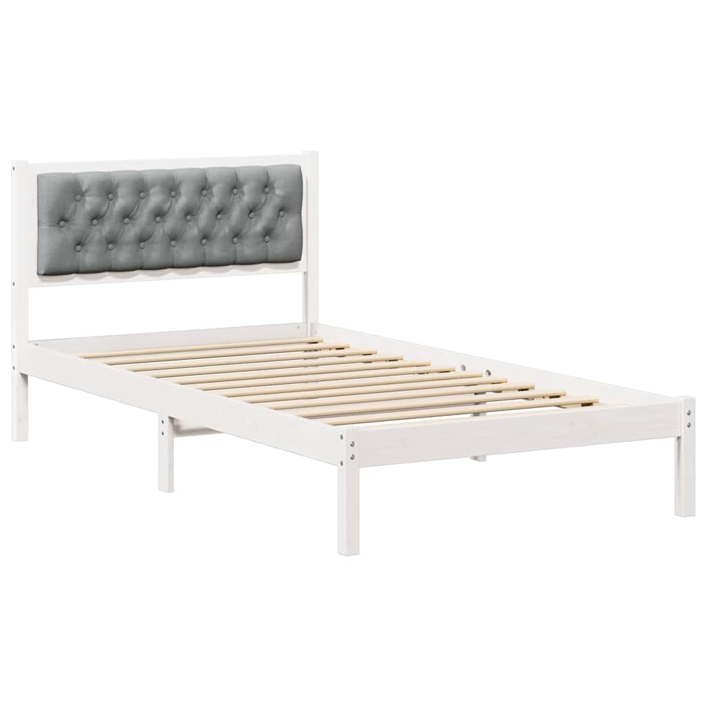 Krevetna konstrukcija s uzglavljem Svijetlo siva 100 x 200 cm