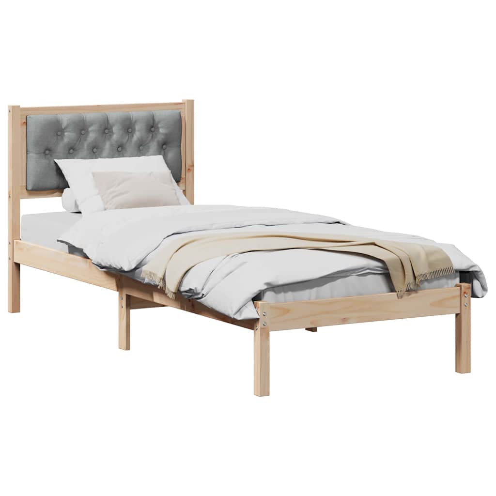 Krevetna konstrukcija s uzglavljem Svijetlo siva 90 x 200 cm