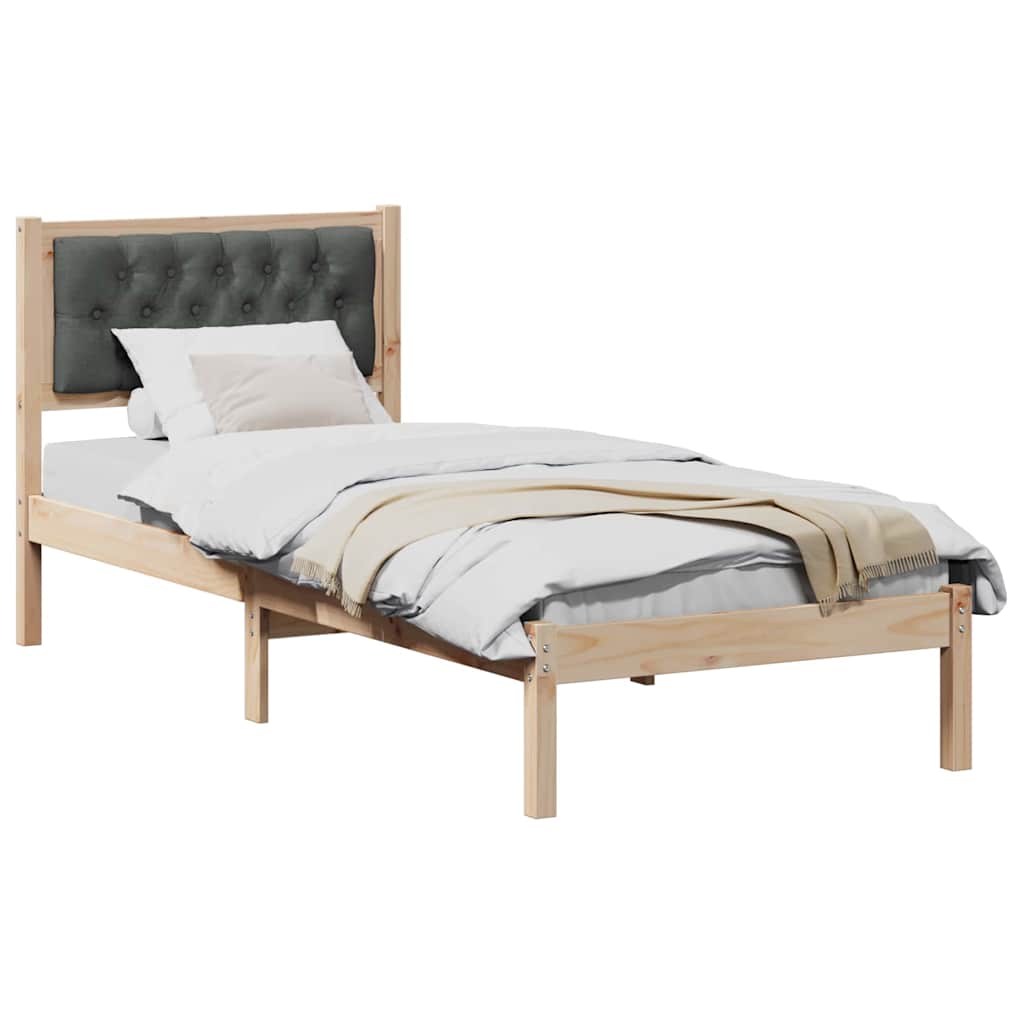 Krevetna konstrukcija Tamno siva 90 x 200 cm Čvrsto borovo drvo
