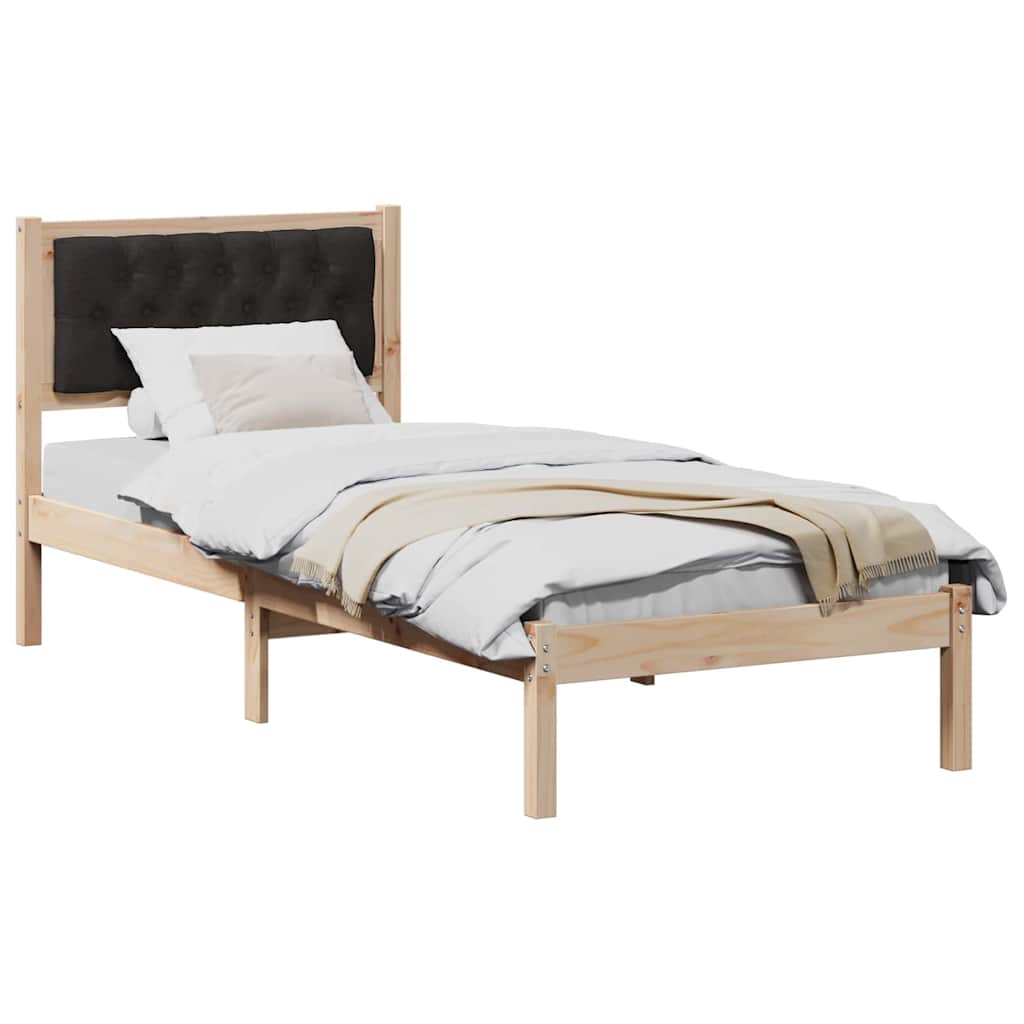 Krevetna konstrukcija Crna 90 x 200 cm Čvrsto borovo drvo