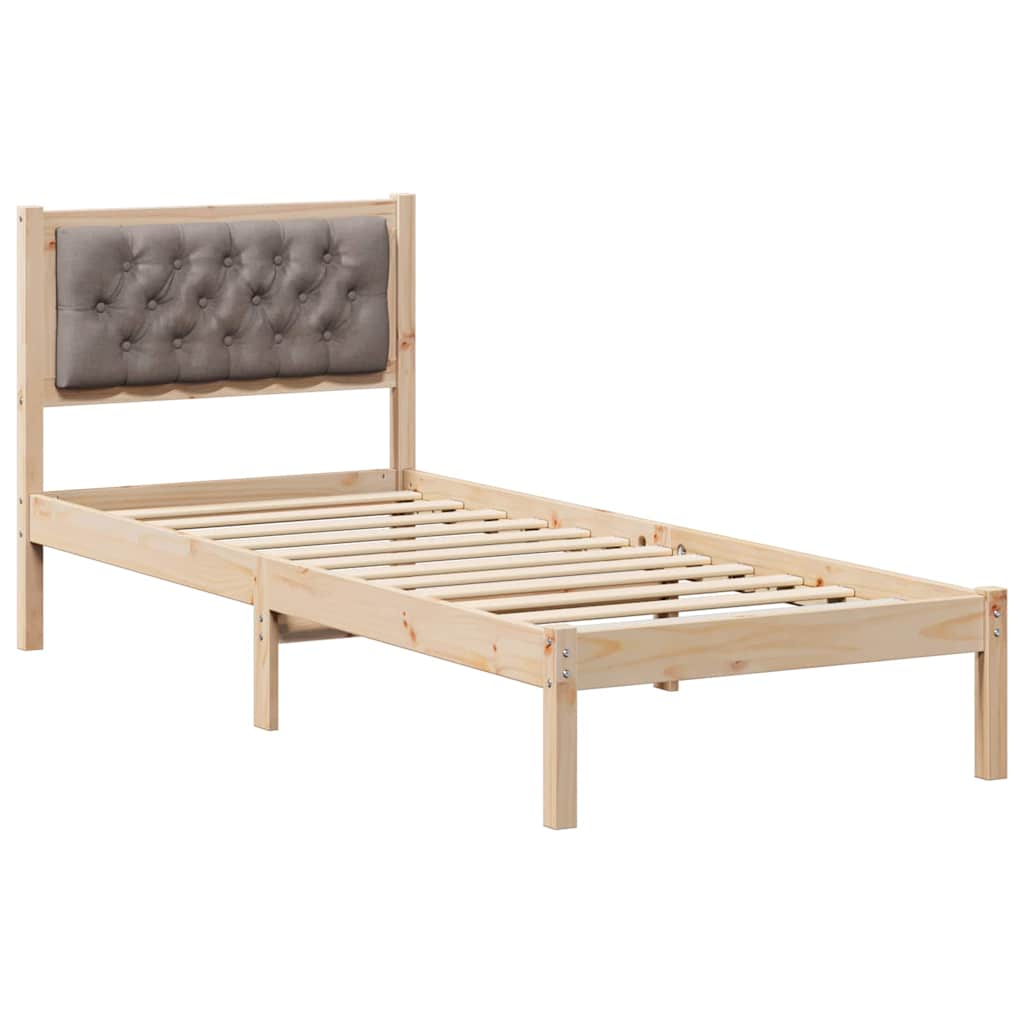 Krevetna konstrukcija Sivo-smeđa 90 x 200 cm Čvrsto borovo drvo