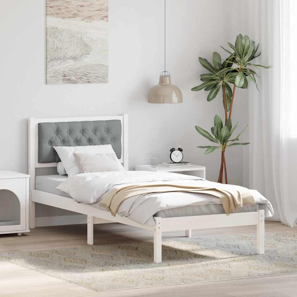 Krevetna konstrukcija s uzglavljem Svijetlo siva 90 x 200 cm