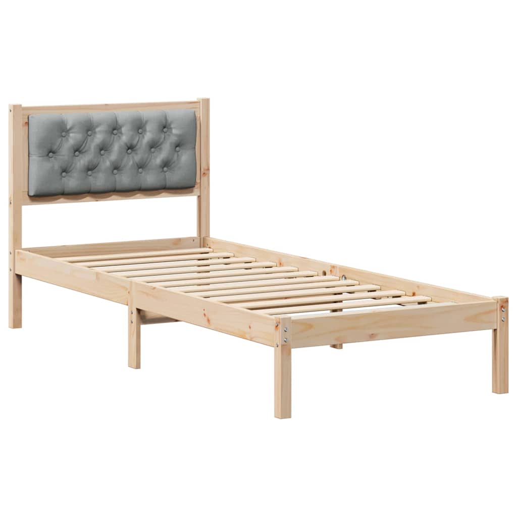 Krevetna konstrukcija s uzglavljem Svijetlo siva 80 x 200 cm
