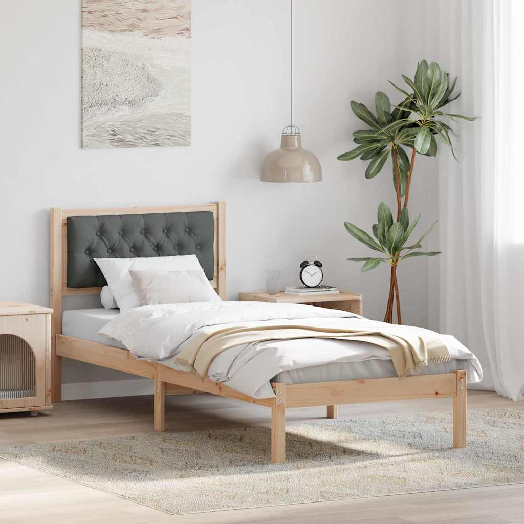 Krevetna konstrukcija Tamno siva 90 x 190 cm Čvrsto borovo drvo