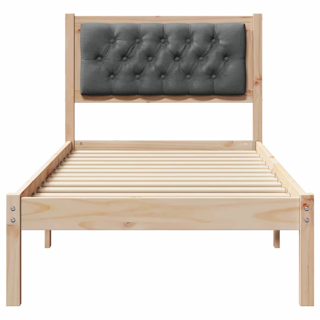 Krevetna konstrukcija Tamno siva 90 x 190 cm Čvrsto borovo drvo