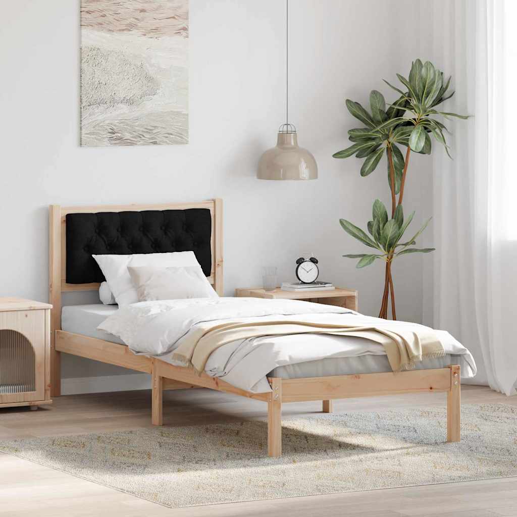 Krevetna konstrukcija Crna 90 x 190 cm Čvrsto borovo drvo
