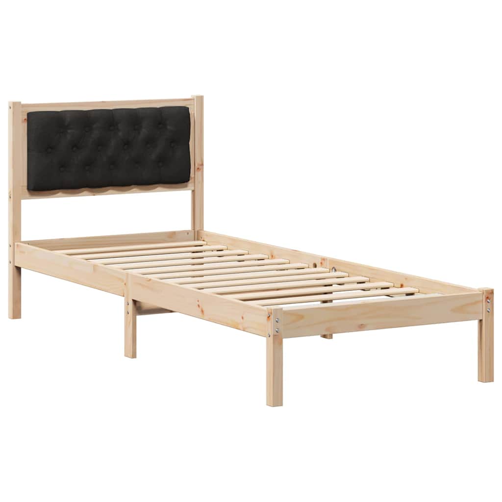 Krevetna konstrukcija Crna 90 x 190 cm Čvrsto borovo drvo