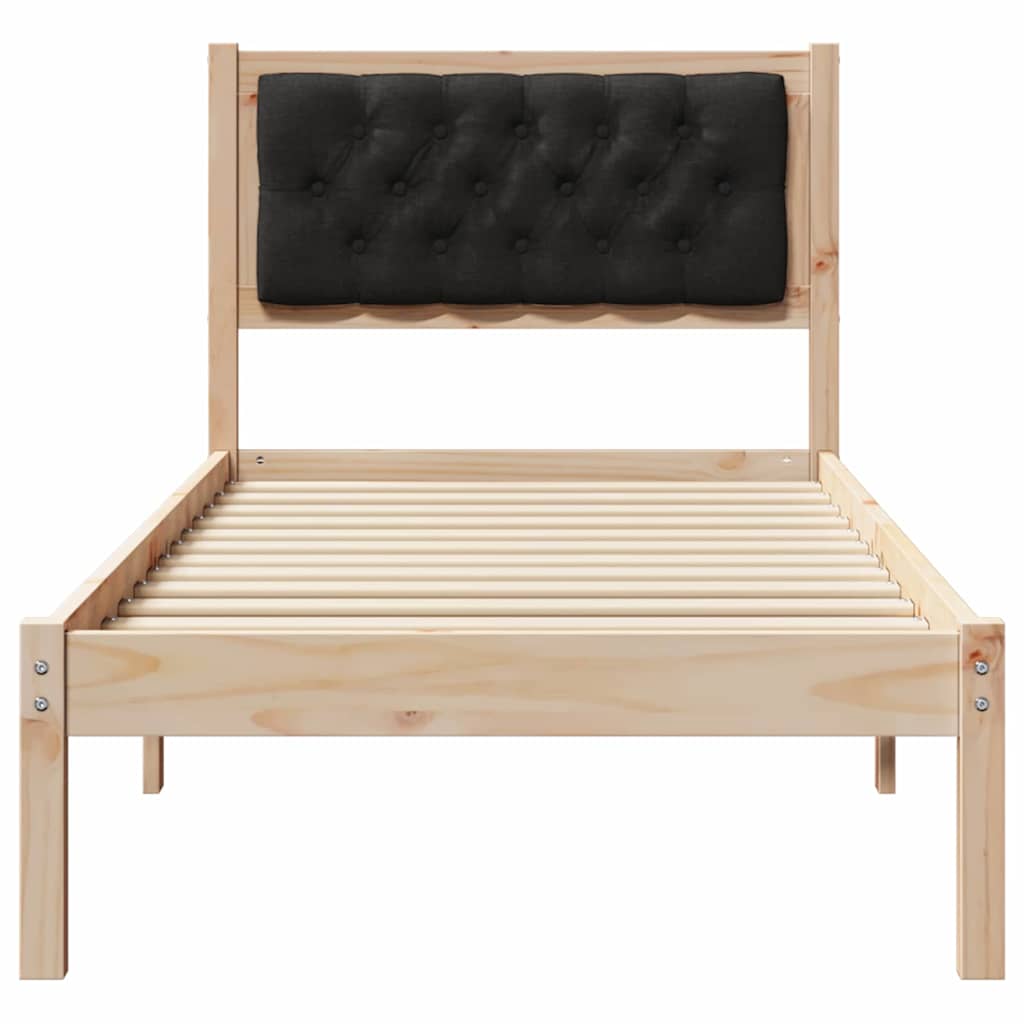 Krevetna konstrukcija Crna 90 x 190 cm Čvrsto borovo drvo