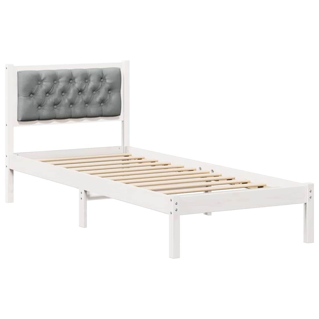 Krevetna konstrukcija s uzglavljem Svijetlo siva 90 x 190 cm