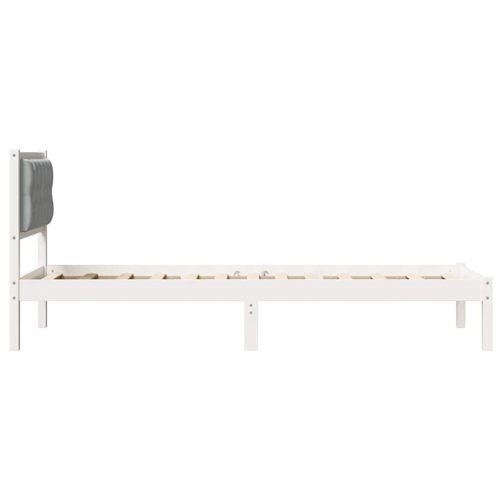 Krevetna konstrukcija s uzglavljem Svijetlo siva 90 x 190 cm