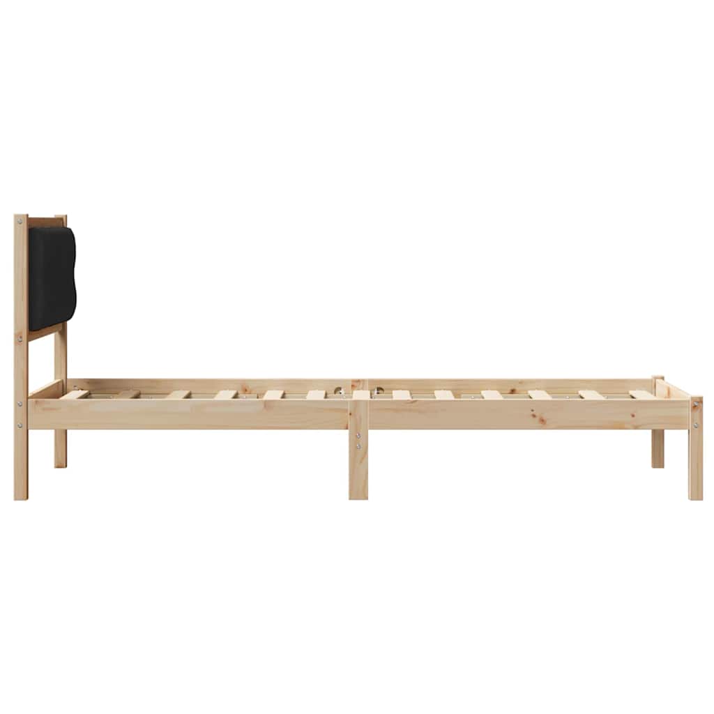 Krevetna konstrukcija Crna 75 x 190 cm Čvrsto borovo drvo