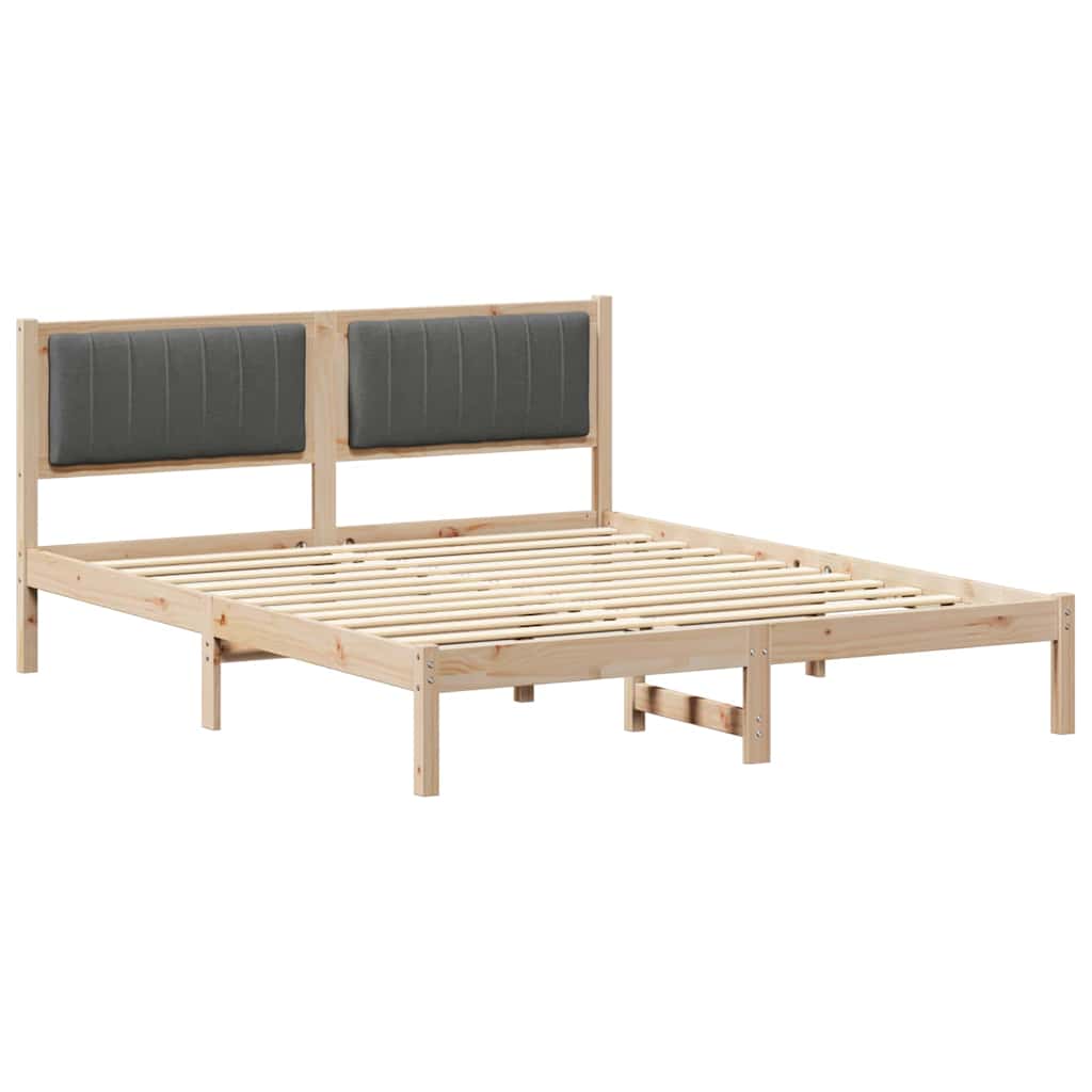 Krevetni okvir s tapiciranim uzglavljem Tamno siva 150 x 200 cm