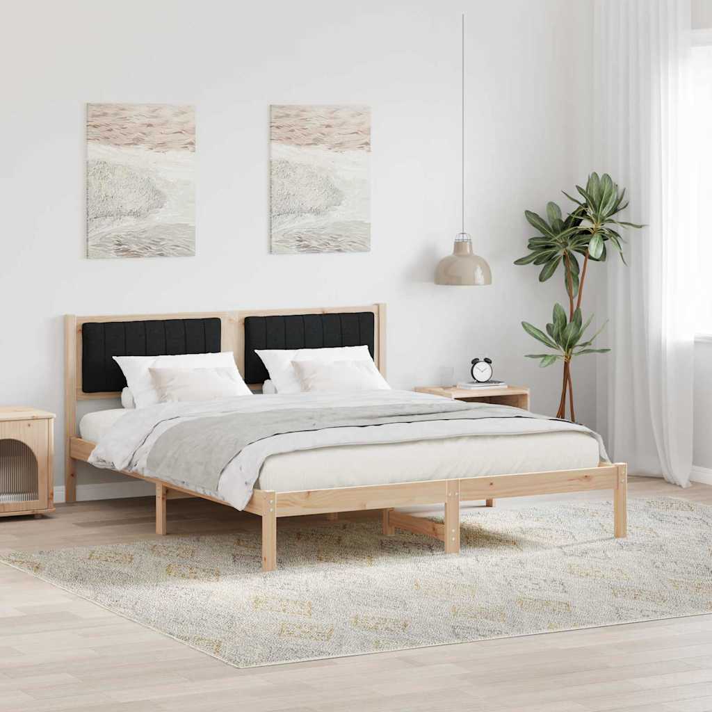 Krevetni okvir s tapiciranim uzglavljem Crna 150 x 200 cm